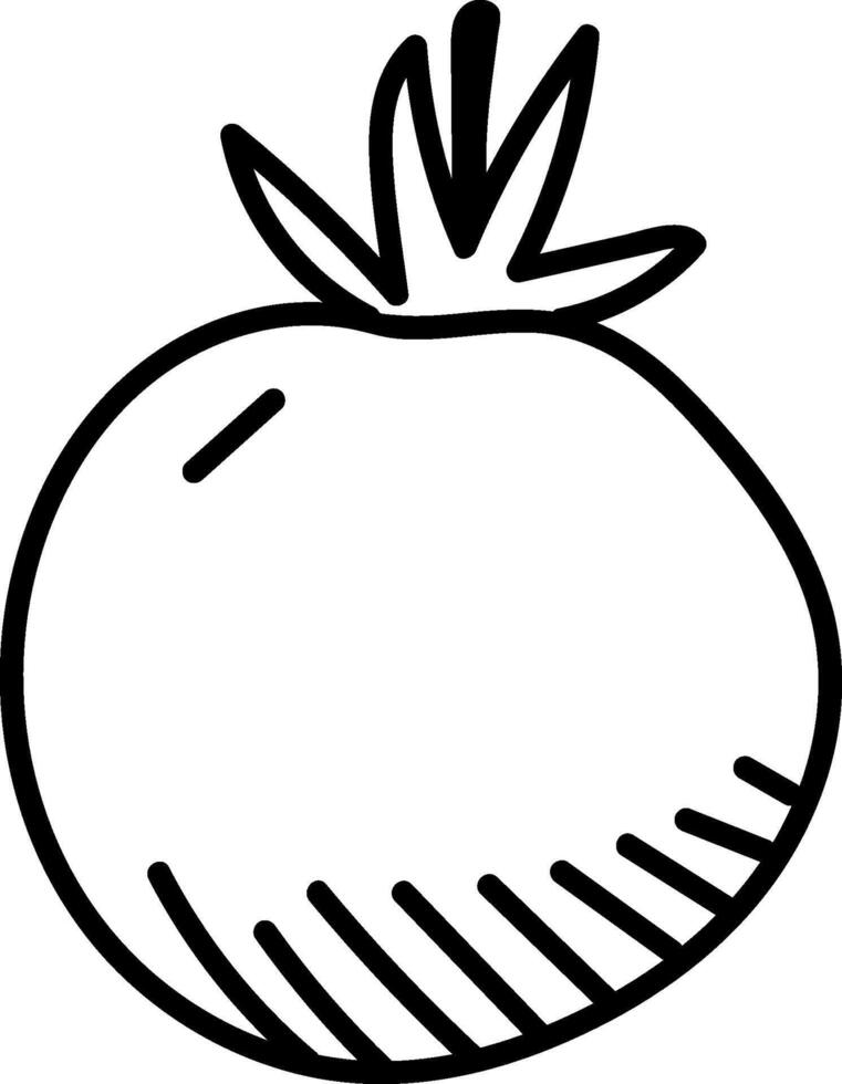 Simple Tomato Line Doodle vector