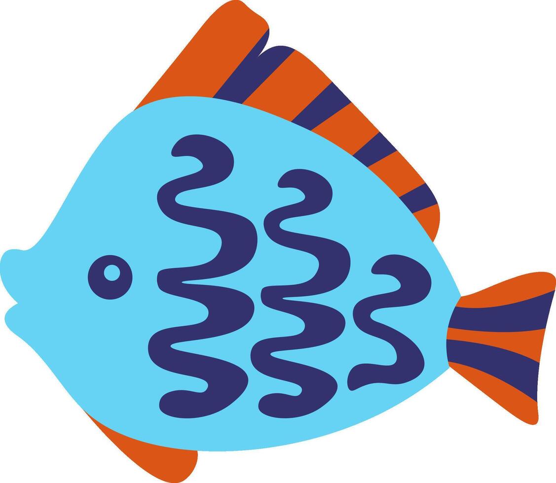 Flat Ocean Fish Cartoon vector