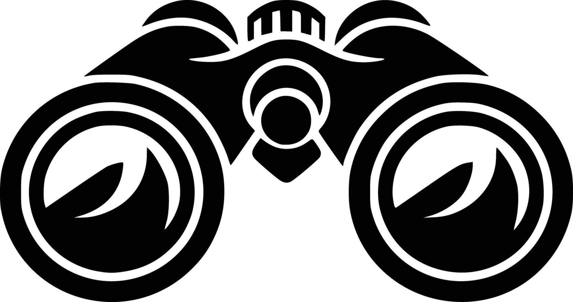 Black and white illustrations of a biProculars, isolated on white background. vector