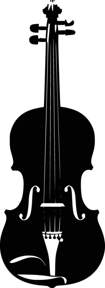 Black and white bold illustrations of a violin, isolated on white background. vector