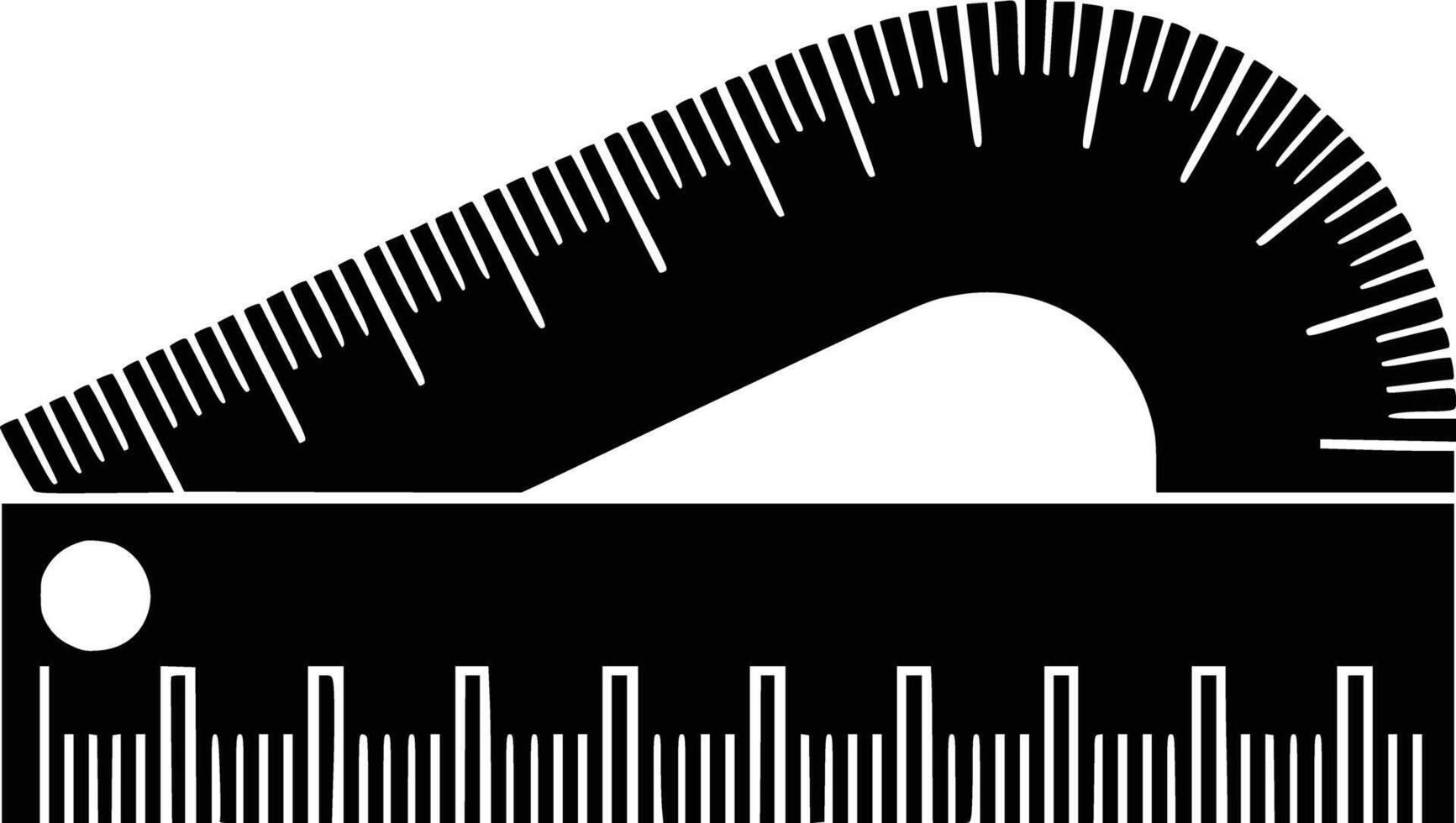 Black and white bold illustrations of a ruler, isolated on white background. vector