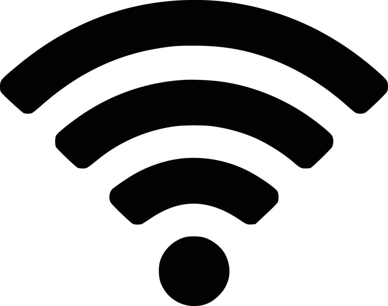 Black and white bold illustrations of a wifi symbol, isolated on white background. vector