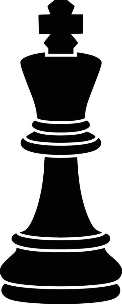 Black and white bold illustrations of a chess king piece, isolated on white background. vector