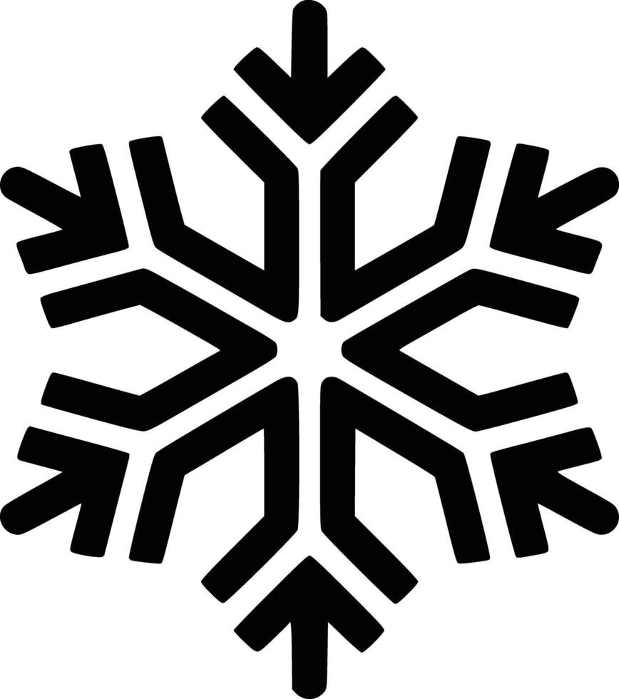 Black and white bold illustrations of a sProwflake icon, isolated on white background. vector