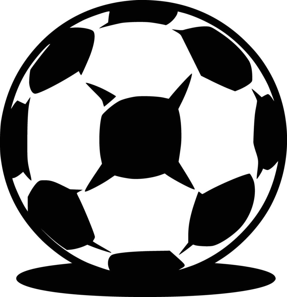 Black and white bold illustrations of a soccer ball, isolated on white background. vector