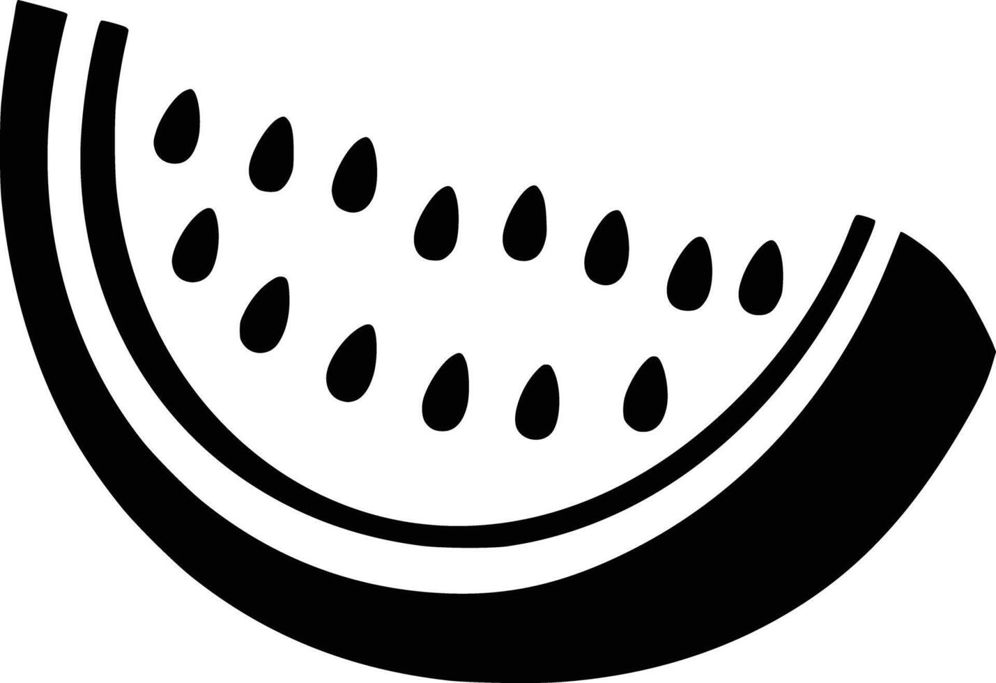 Black and white bold illustrations of a juicy watermelon slice, isolated on white background. vector