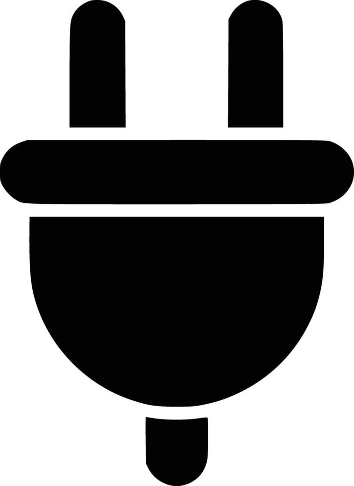 Black and white bold illustrations of a electric plug, isolated on white background. vector