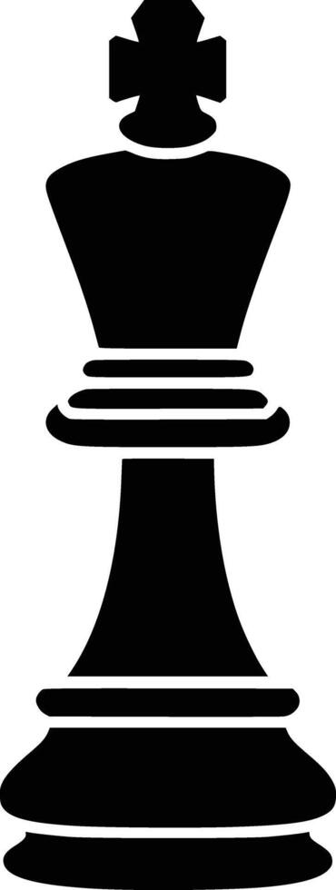 Black and white bold illustrations of a king chess piece, isolated on white background. vector