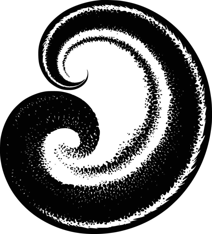 Black and white bold illustrations of a galaxy swirl, isolated on white background. vector