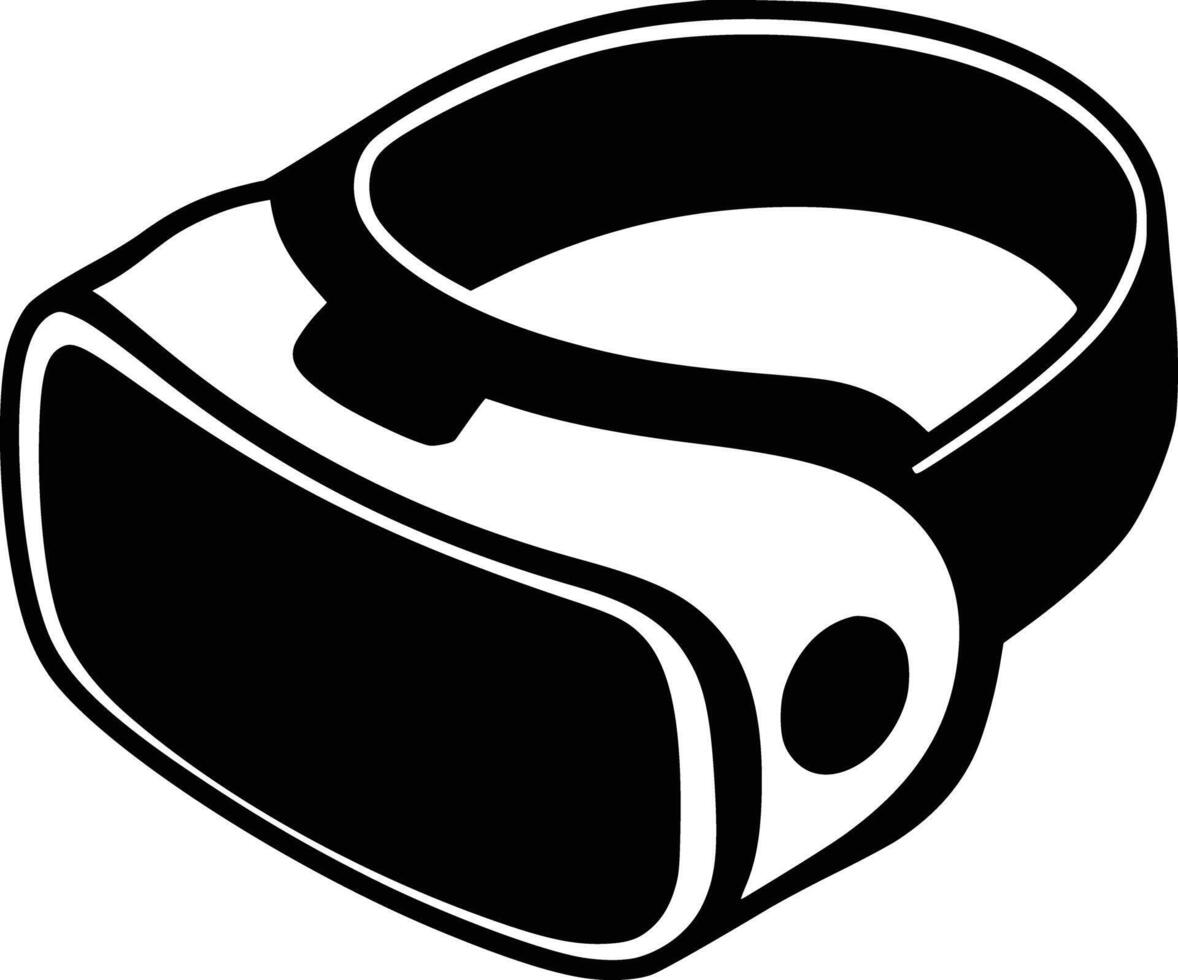 A black and white image of a virtual reality headset vector