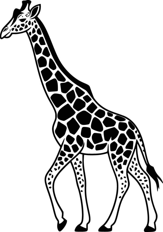 Giraffe silhouette on white background vector