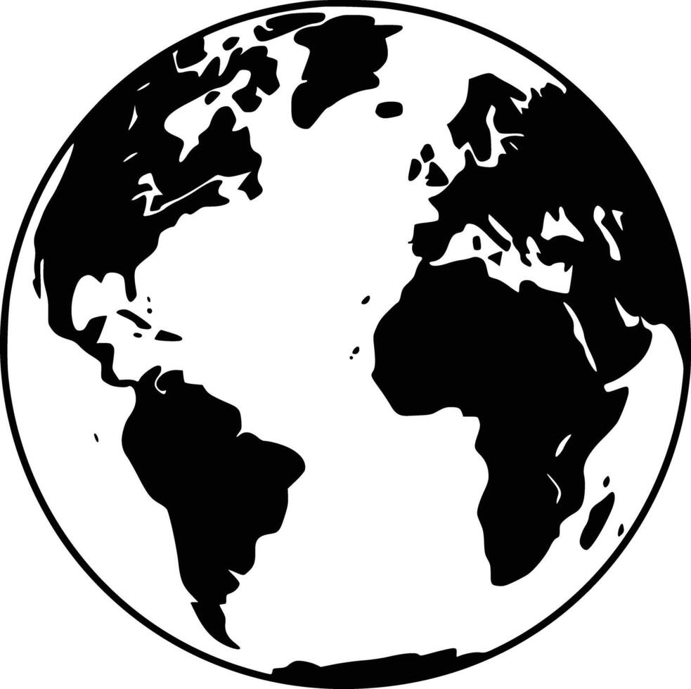 A black and white image of the earth vector