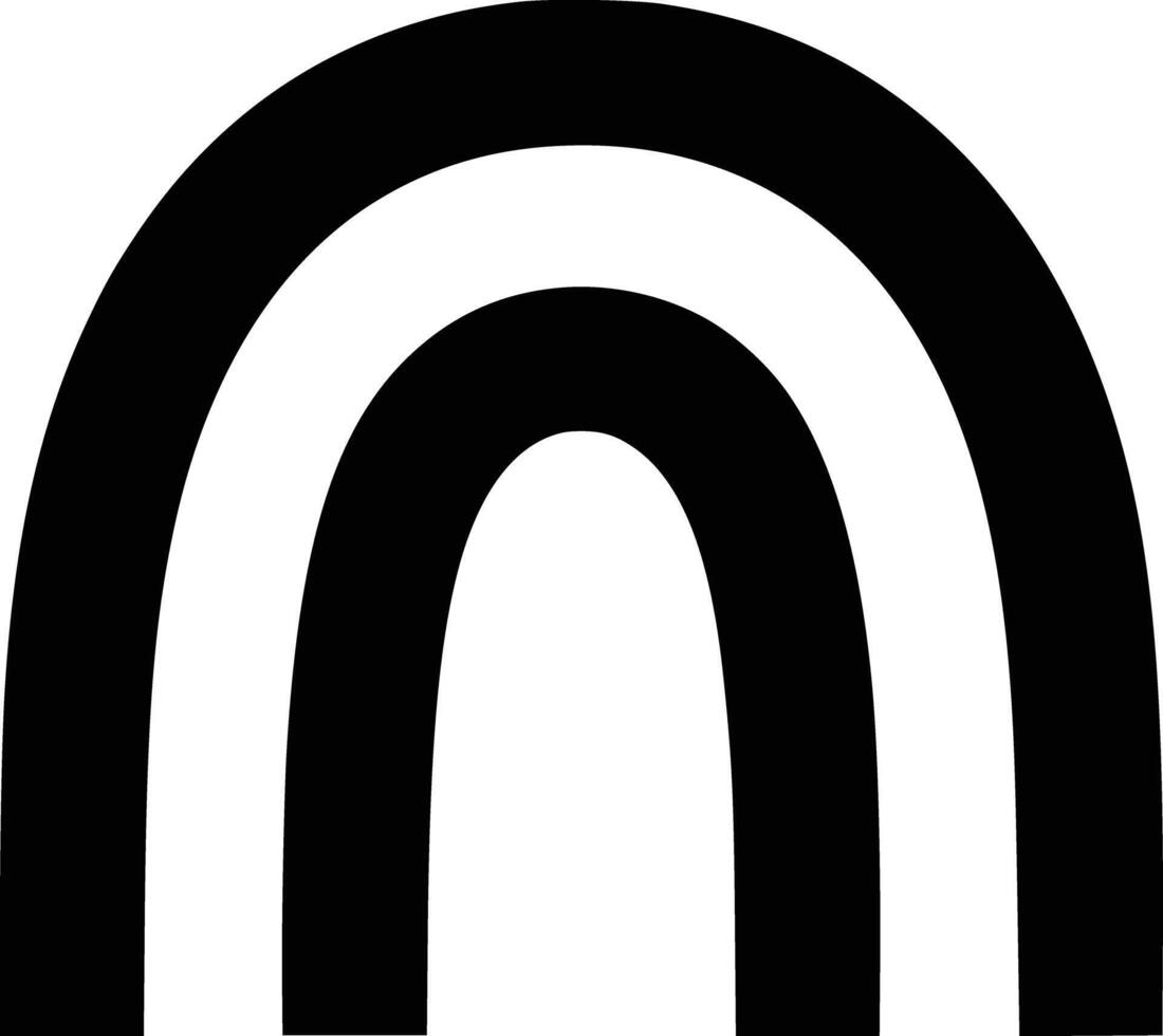 A black and white logo with a rainbow vector