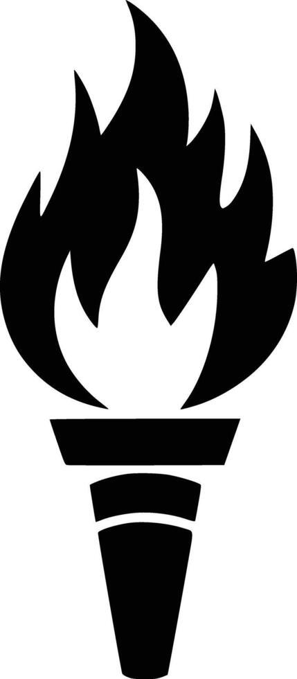 A black and white logo of a flame vector