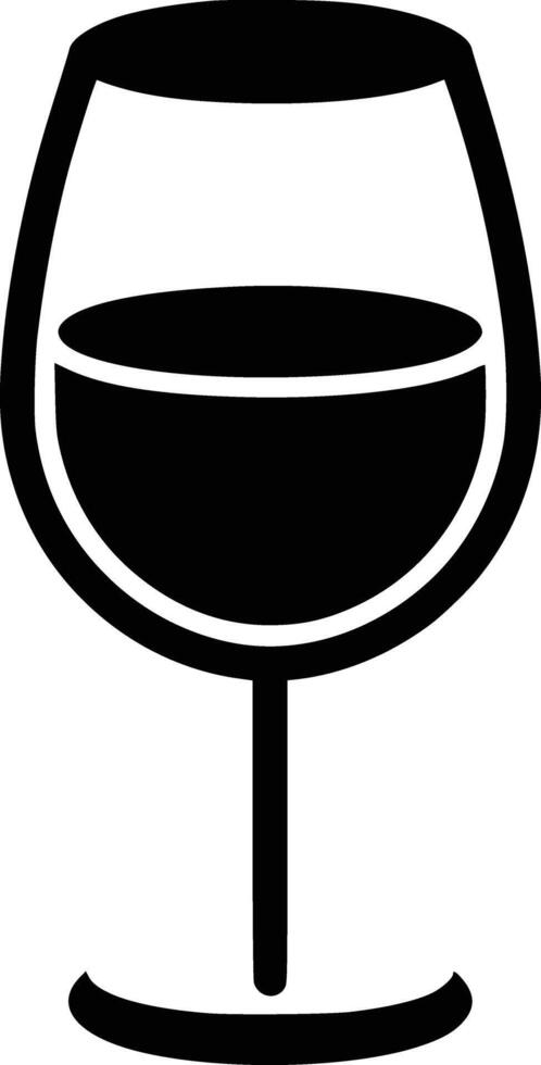 A glass of wine is shown in black and white vector