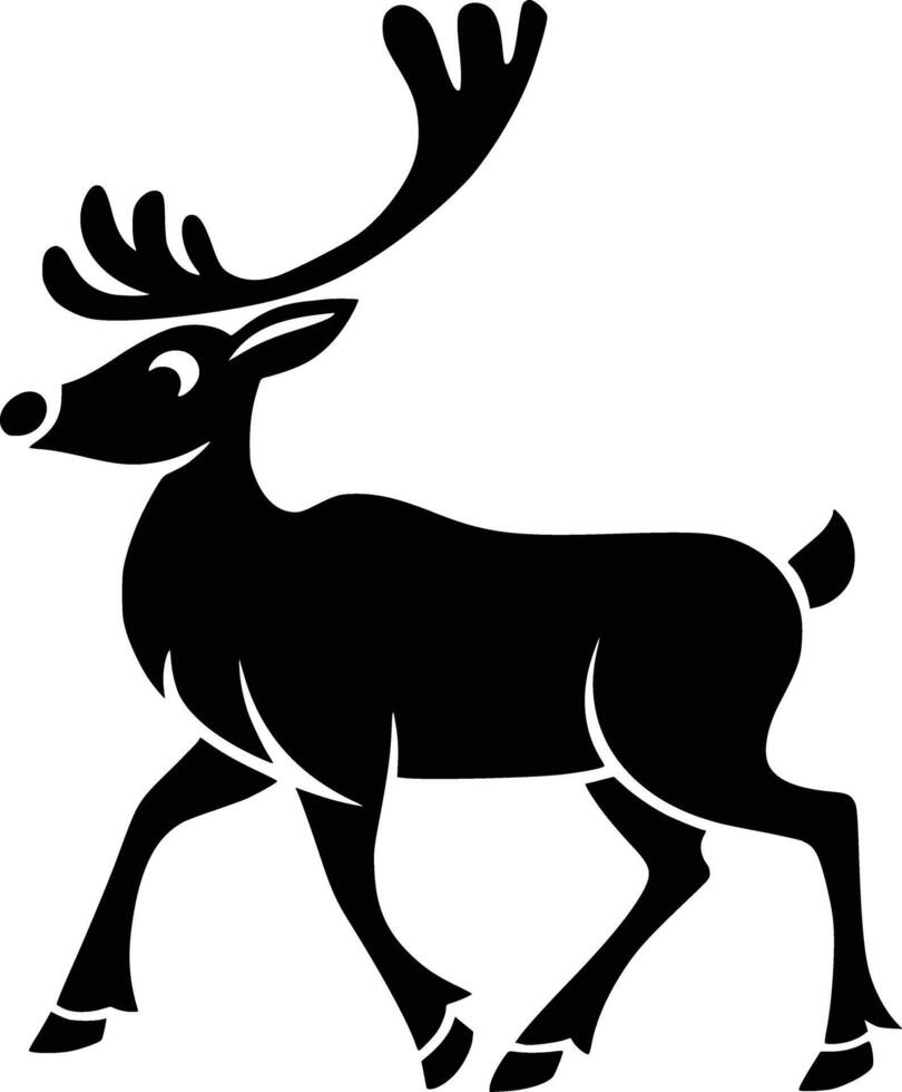A black and white deer silhouette on a white background vector