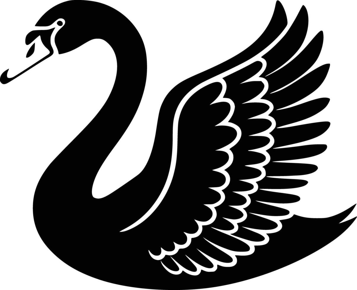 Black swan clip art vector