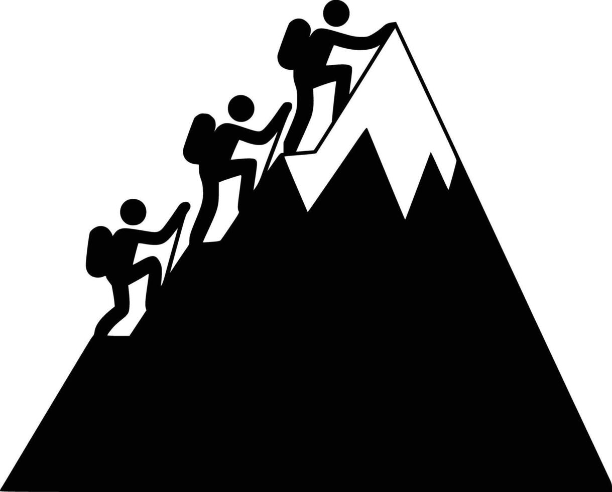Climbers on the mountain vector