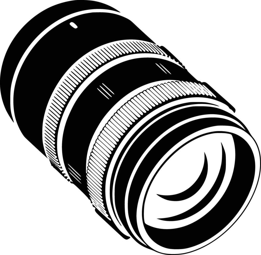 A camera lens on a white background vector