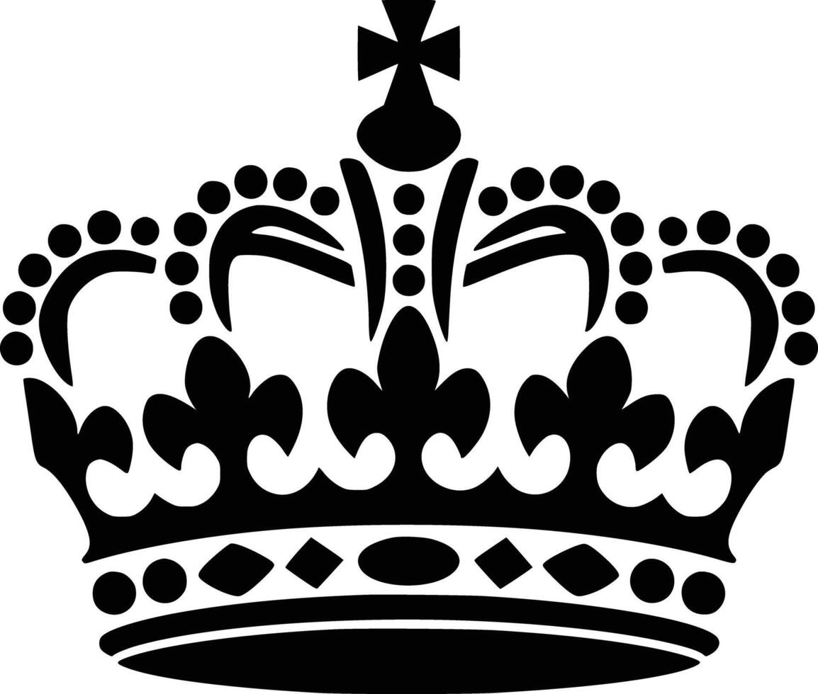 A black and white illustration of a crown vector