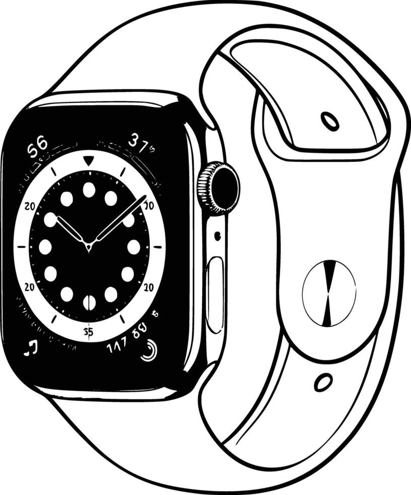 Apple watch coloring pages vector