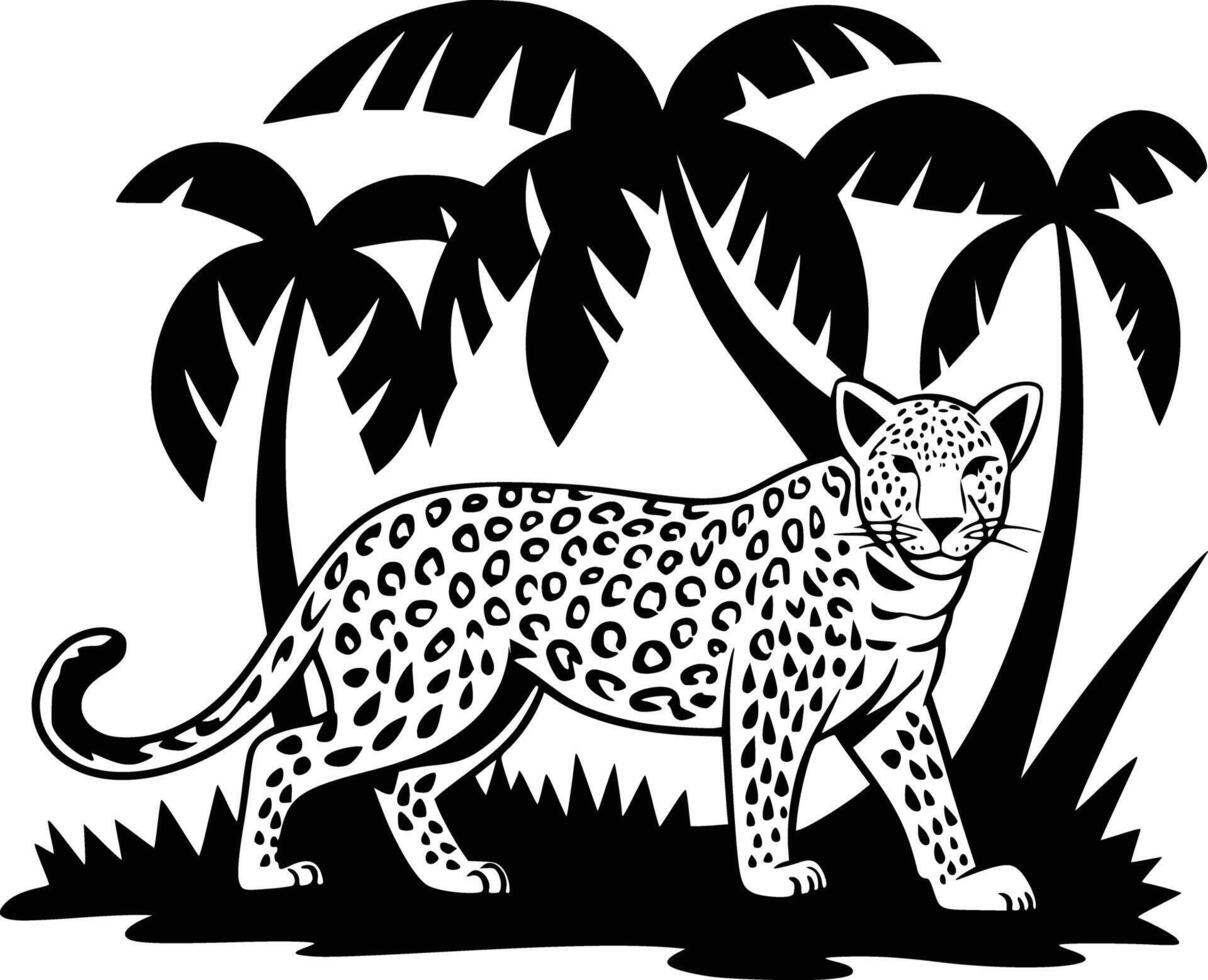 Jaguar in the jungle vector