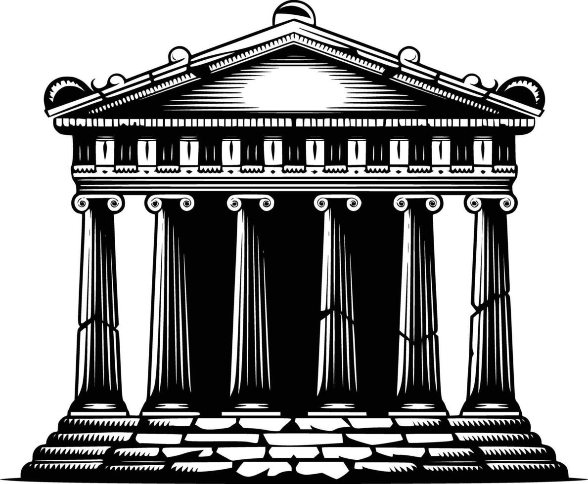Ancient greek temple vector
