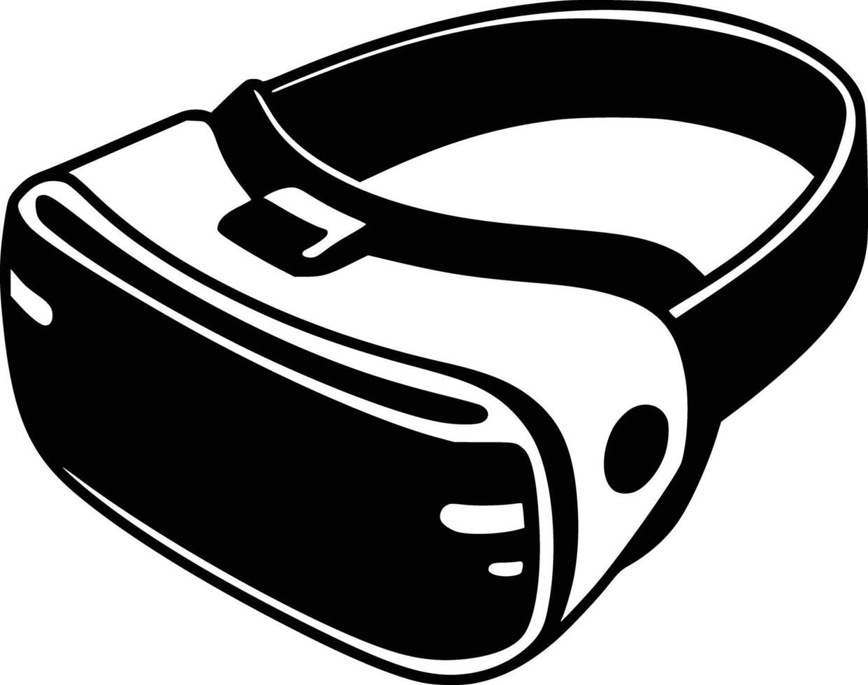 virtual reality headset and white isolated background vector