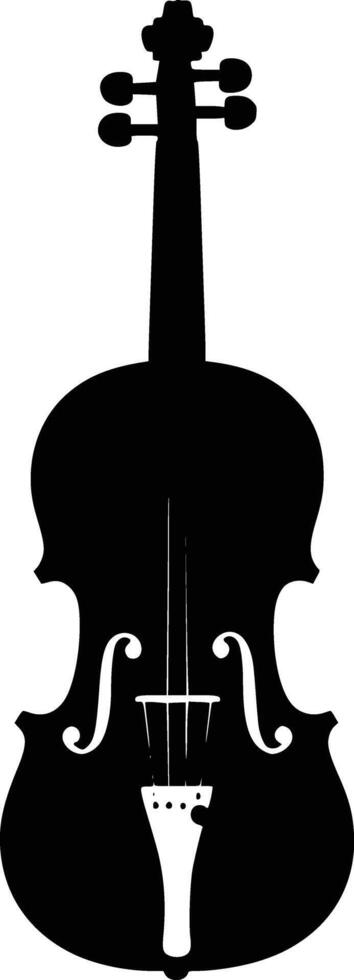 A black and white illustration of a violin v vector
