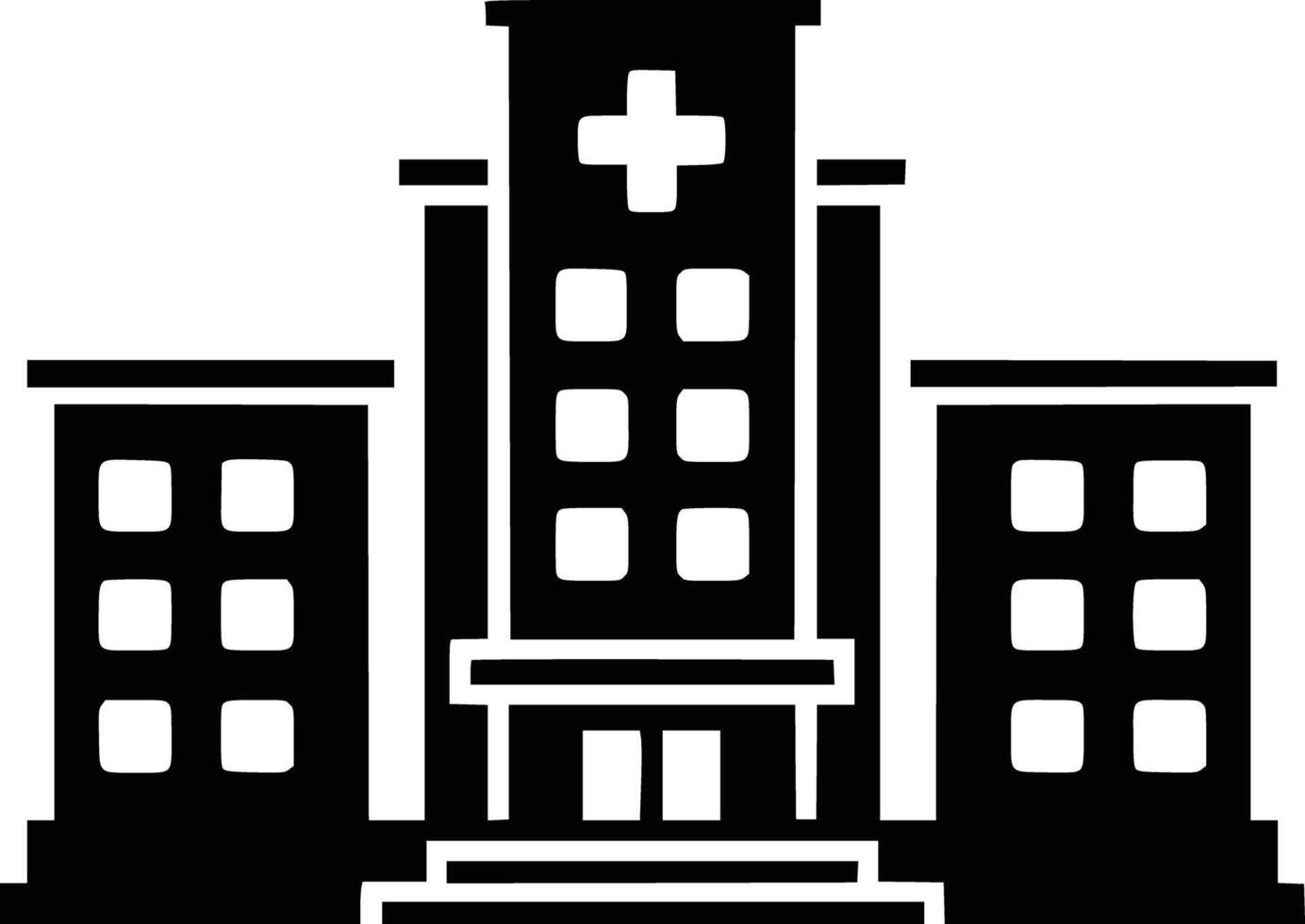 A black and white building with a cross on it and white isolated background vector