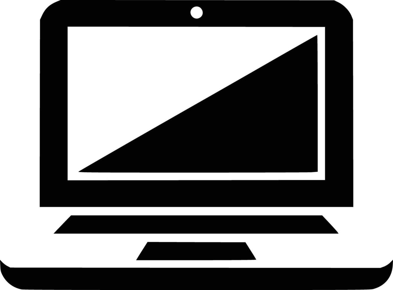 A laptop computer with a black and white design vector