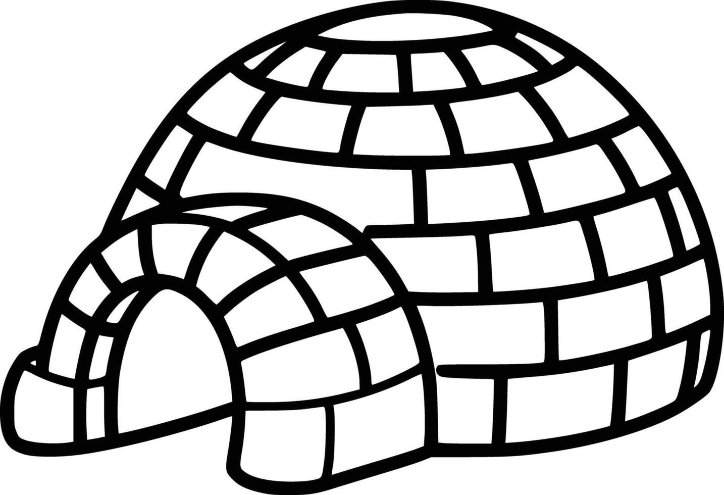 An igloo is a small house that is made of bricks and white isolated background vector