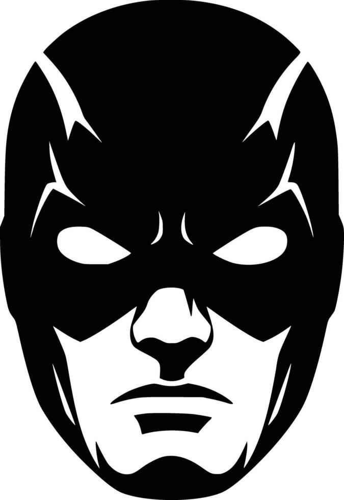 A black and white silhouette of a batman mask vector