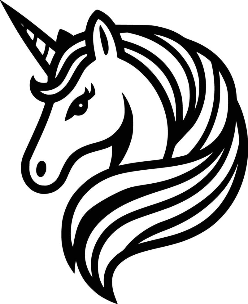 unicorn head with long hair on a white background vector