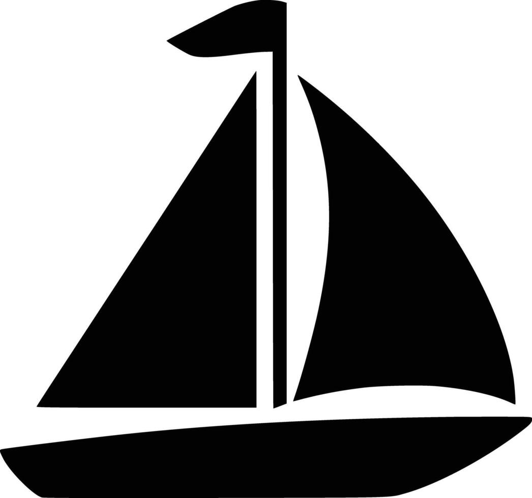 Sailboat clip art and white isolated background vector