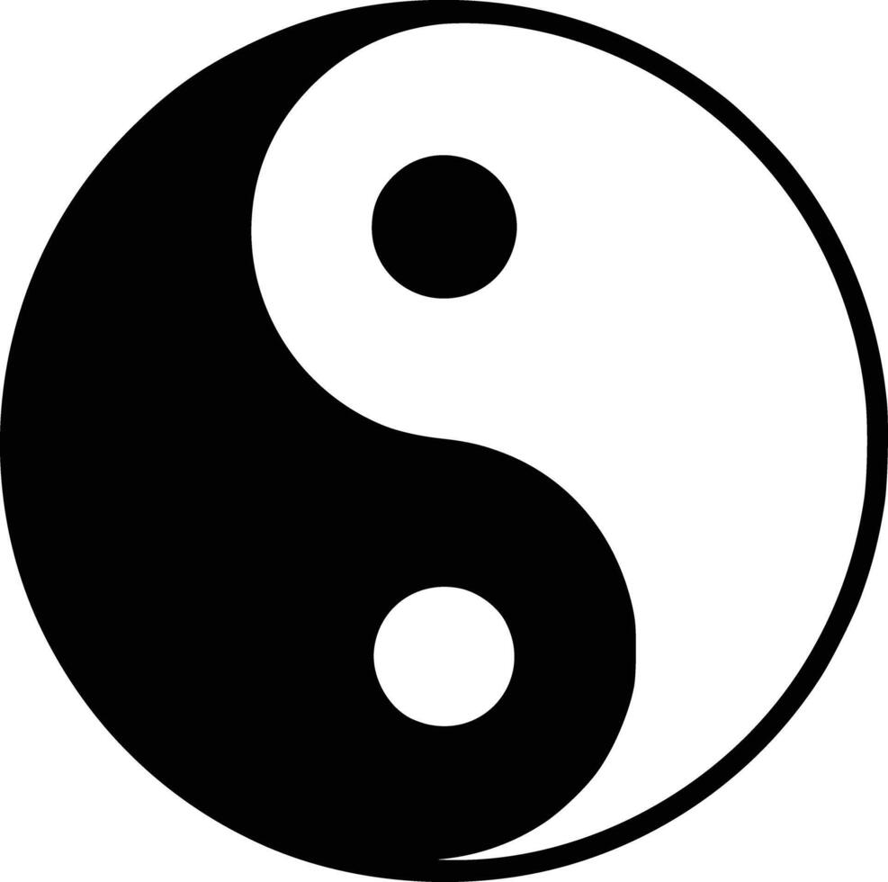 Yin yang symbol clip art white isolated background vector