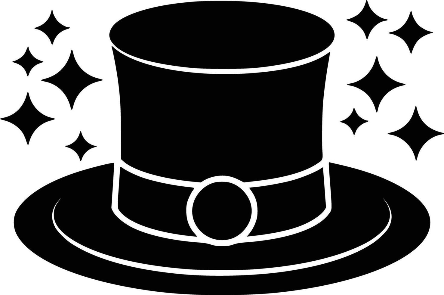 Top hat clip art white isolated background vector