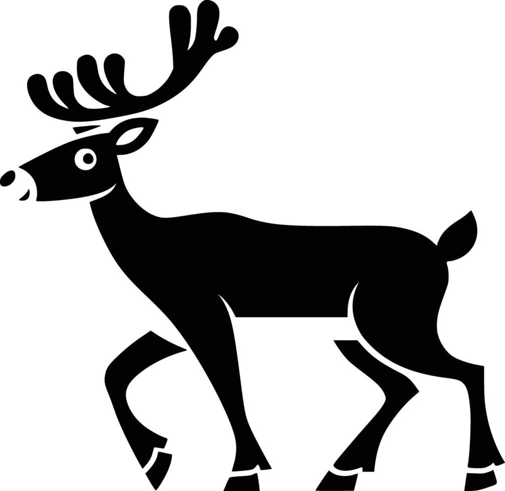 A black and white deer with antlers vector