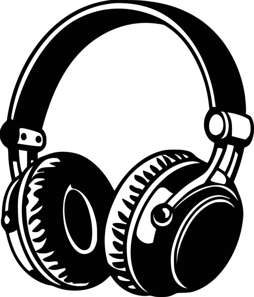 Headphones clip art white isolated background vector