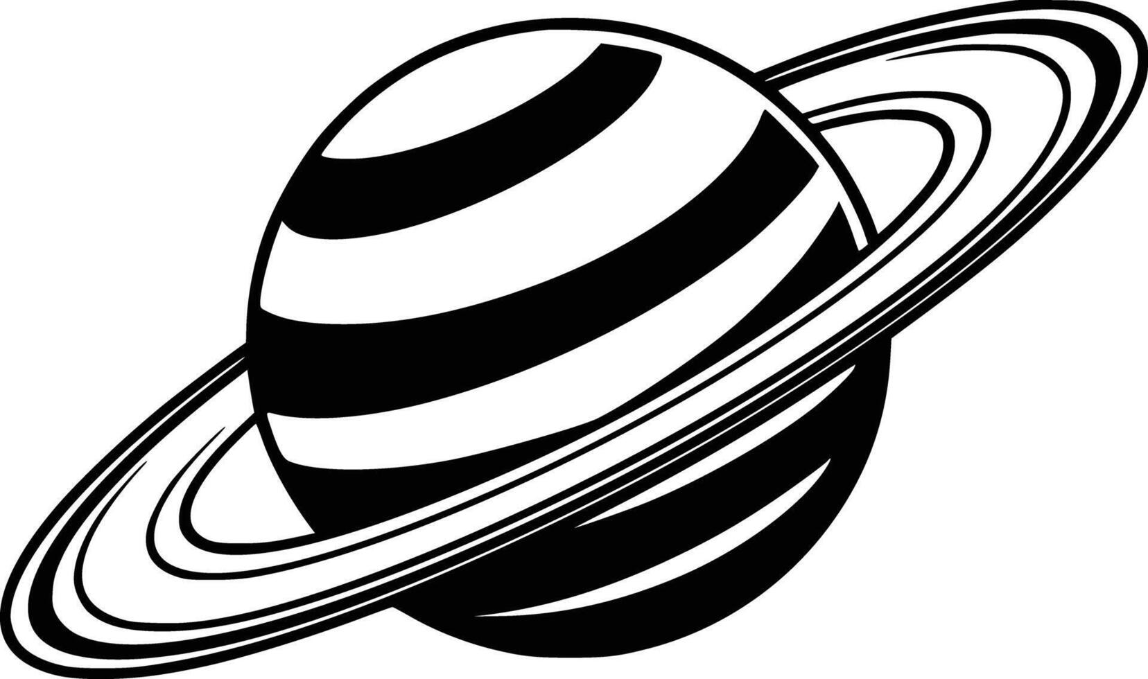 Saturn black and white vector