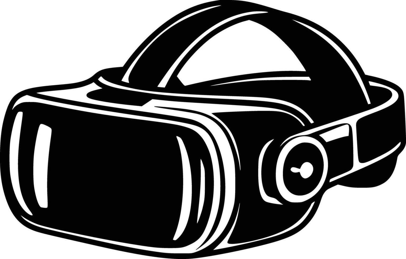 black and white image of a virtual reality headset vector