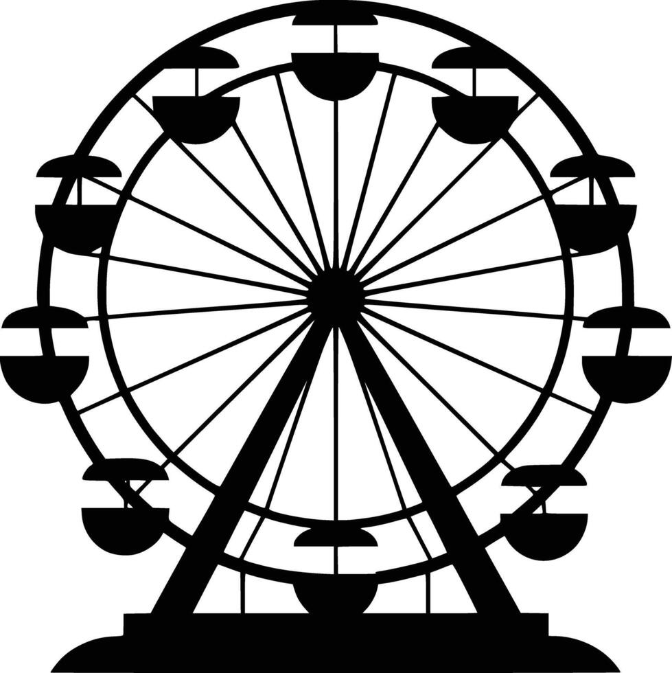 Ferris wheel clip art white isolated background white isolated background vector