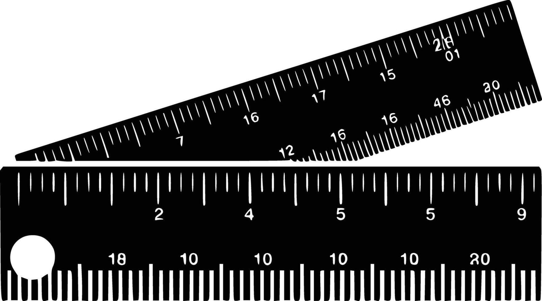 A ruler with a ruler and a ruler on a white background vector