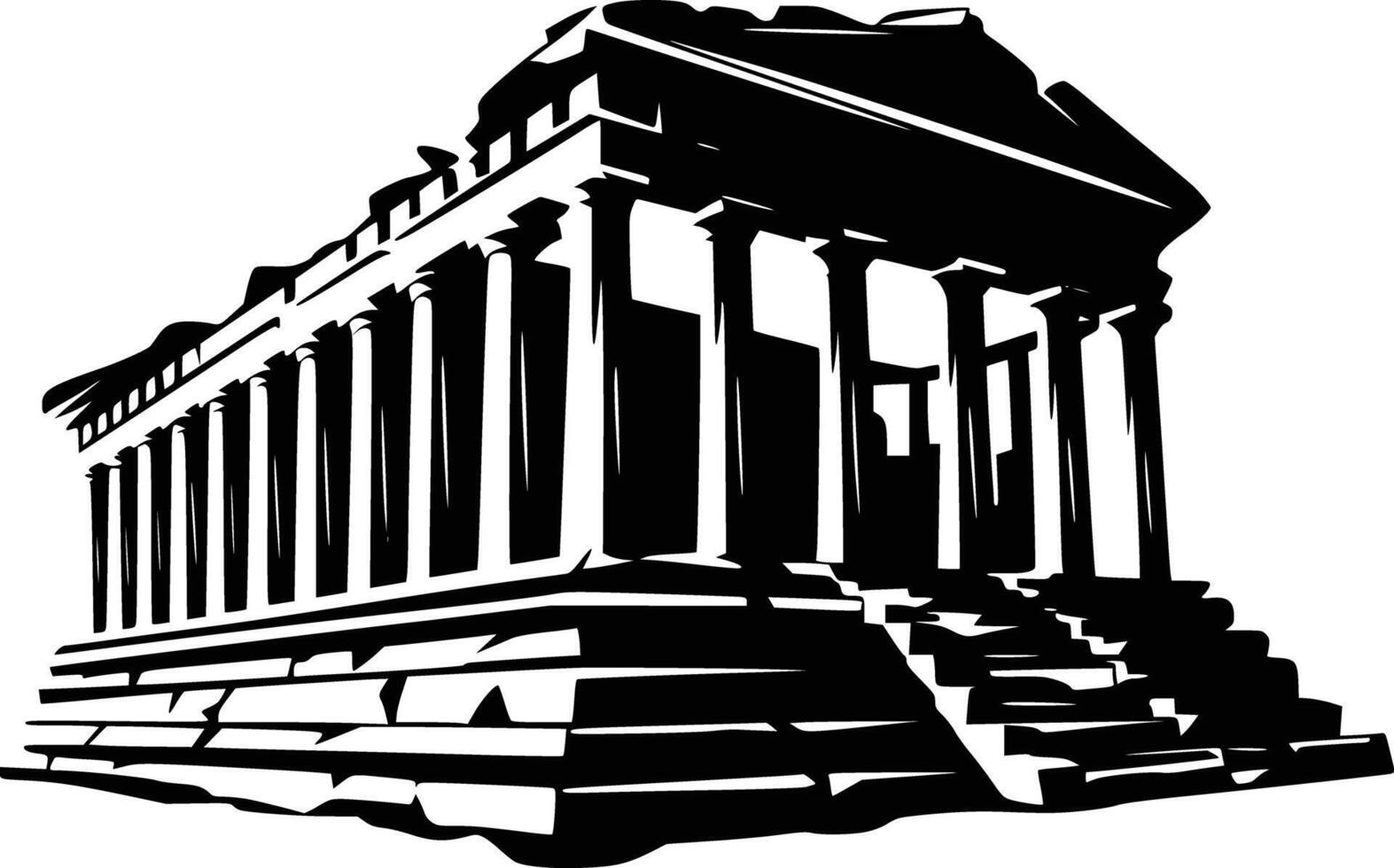An illustration of a greek temple vector