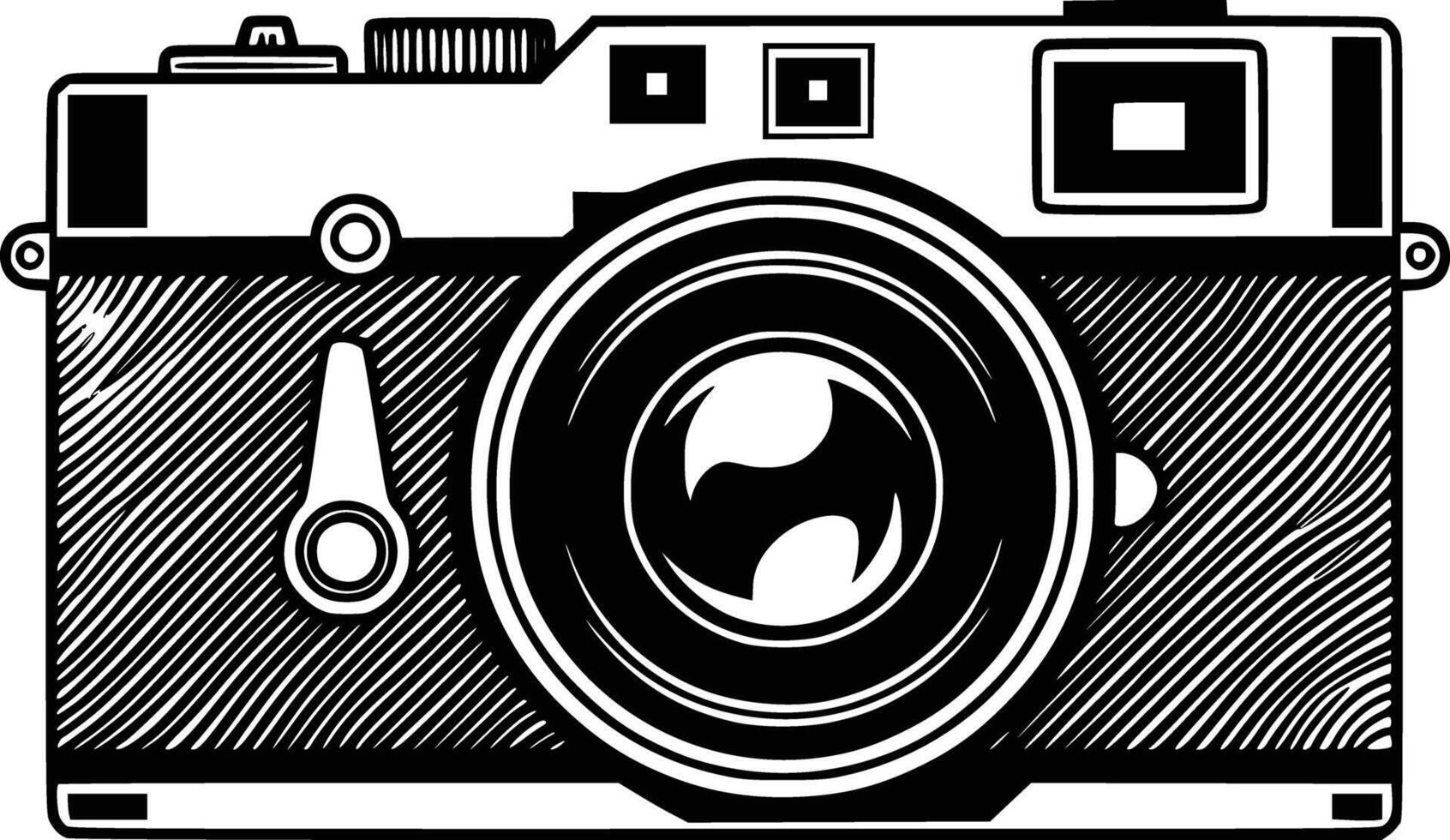 drawing of a camera white isolated background vector