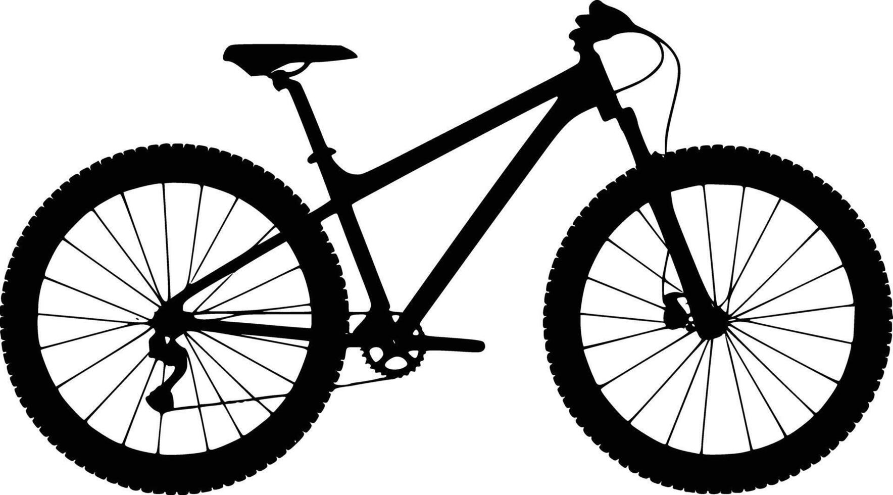 A silhouette of a mountain bike on a white background vector