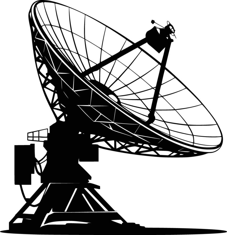 Satellite antenna white isolated background vector