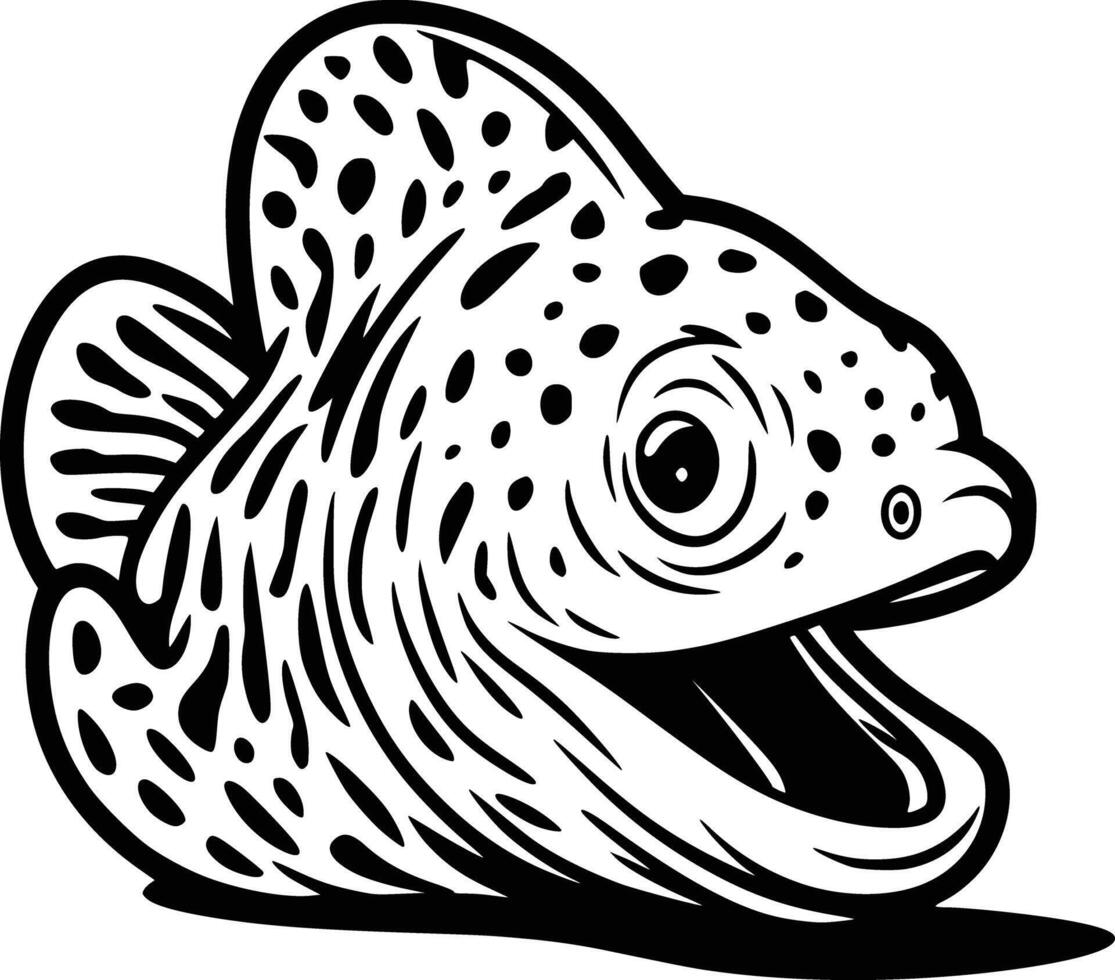 A cartoon fish with a big mouth and a big nose vector