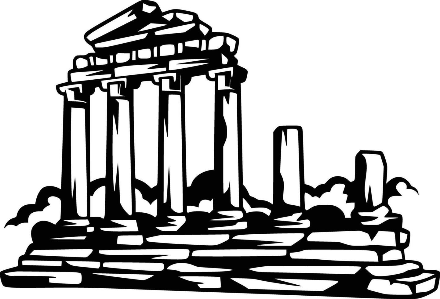 Ancient greek temple white isolated background vector