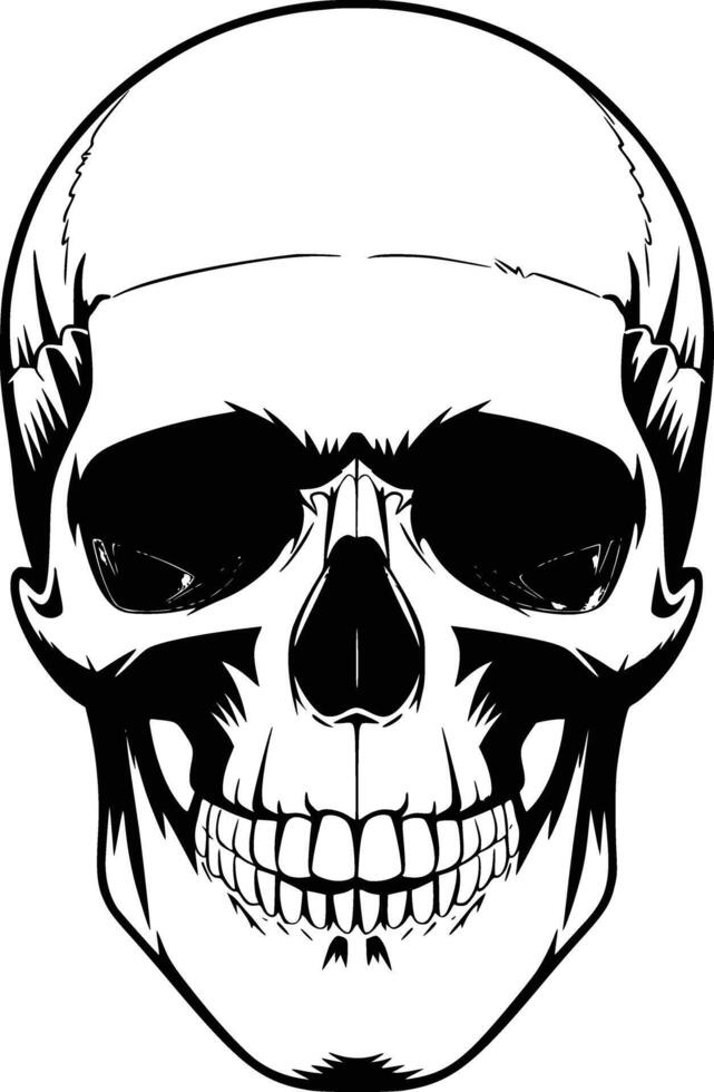 A skull with a black and white face vector